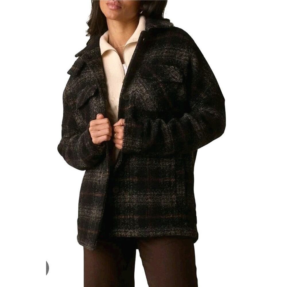 Beachlunchlounge ~Woman Size M~ Brown Sherpa Shacket/Jacket/Shirt NWT.